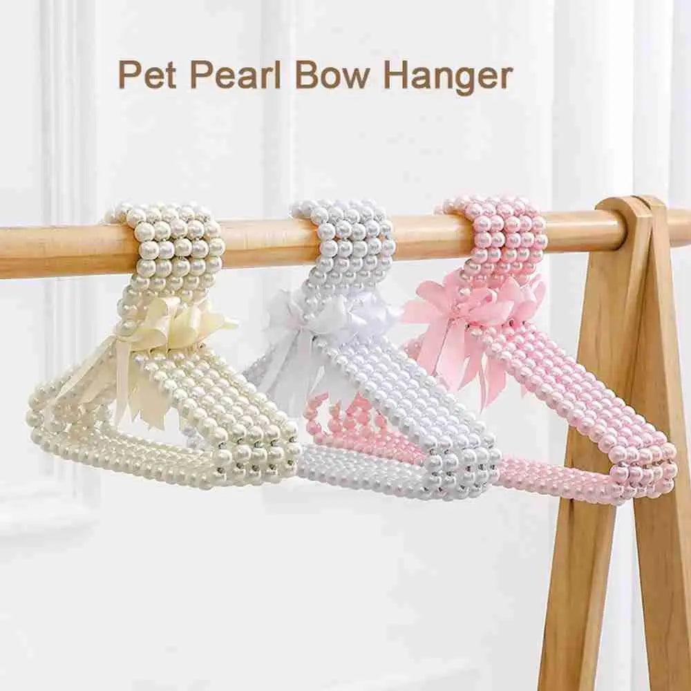 Plastic Dog Clothes Hanger with Heart Pearl for Pets