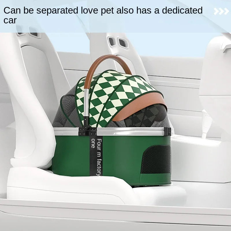 Foldable pet stroller for travel
