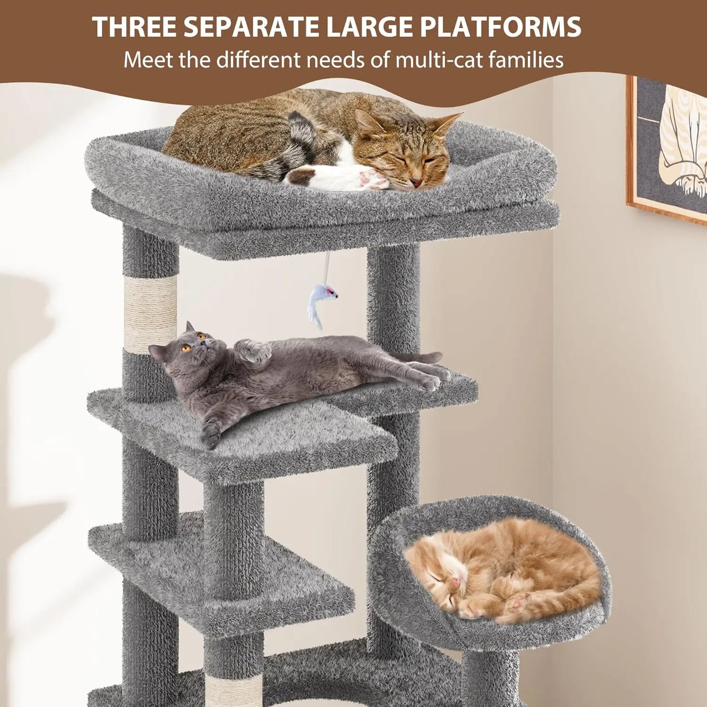 71 Cat Tree Tower with Condo & Scratch Post