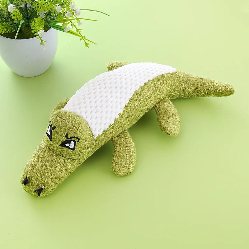 3PCS Plush Alligator Dog Chew Toys with Sound"