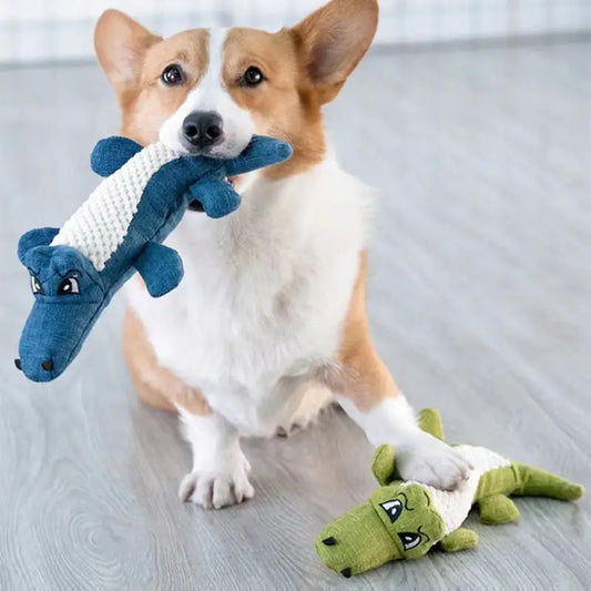 3PCS Plush Alligator Dog Chew Toys with Sound"