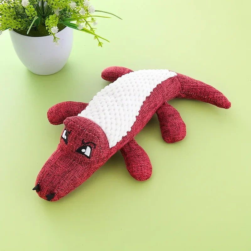 3PCS Plush Alligator Dog Chew Toys with Sound"