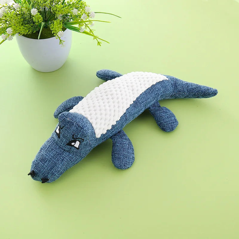 3PCS Plush Alligator Dog Chew Toys with Sound"